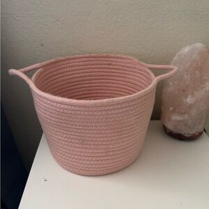 Pink Woven Storage Basket